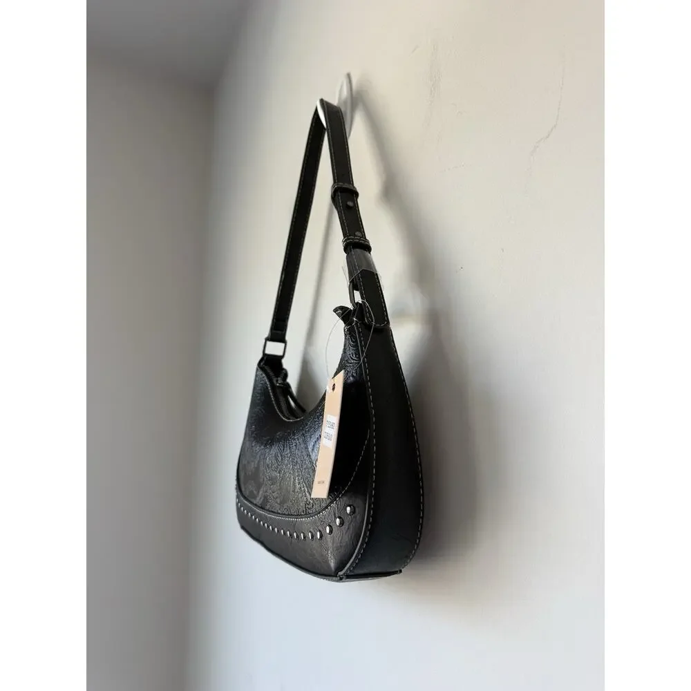 Rein and Bridle Black Faux Leather Women's Purse Western 12x7x2 NWT SLAH018